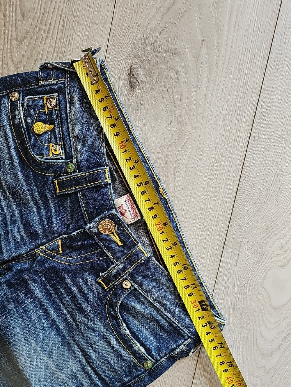 Y2K True Religion Low Rise Billy Skull Tab Roses Jeans, Sz 23 - Picture 13 of 16